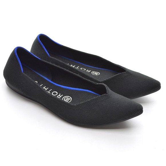 Rothy's The Point Black Flats size 7 - Picture 1 of 8